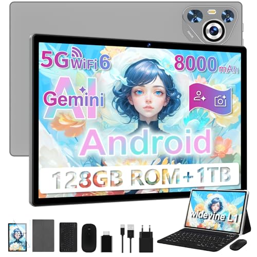 Dghrti 2025 Tablet Android Tablette Tactile, 22Go RAM + 128Go ROM/WiFi 5G+2.4G, 8-Cores, 8000mAh, Widevine L1, BT5.0, 8MP+5MP, GMS Certified/Contrôle...