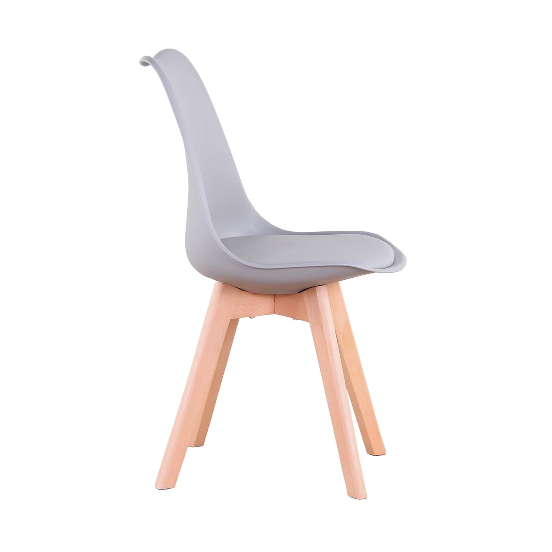 GrandCA HOME Chaises de Salle à Manger Lot de 6 Chaise Scandinave,Gris | Avec assise Rembourrée en Cuir PU, Pieds en Bois Massif, pour Salle à Manger, Cuisine, Appartement