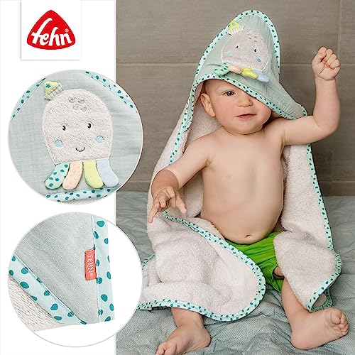 Fehn Kapuzenbadetuch Oktopus – Bade-Poncho aus Frottee mit Kapuze – Ansicht 3