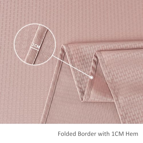 Image of maxmill Tablecloth Weaved Texture Stain Resistant Waterproof, Wrinkle Resistant Washable Table Cloth, Fabric Table Cover for Dining Room, Indoor Outdoor Use, Rectangle 70 x 120 Inch, Pale Blush