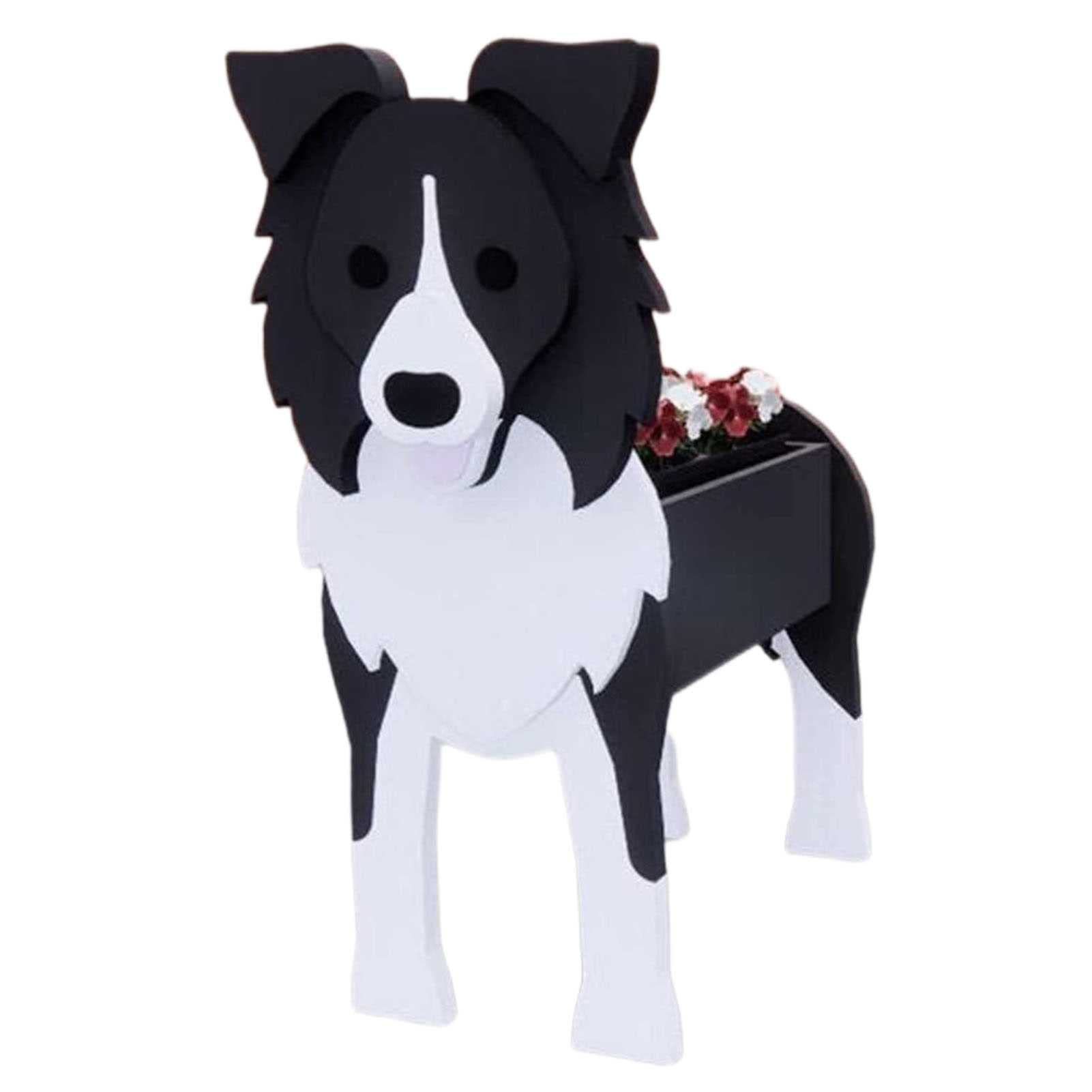 KJMWXOP Creative Wooden Planter Animal Resin Flowerpot Cute Dog Shaped Plant Pots, Animal Cartoon Shaped Planters Pet Puppy Dogs Flower Pot, for Indoor Outdoor Plants