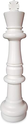MegaChess Pieza individual de ajedrez - King - 37 pulgadas de alto - Blanco