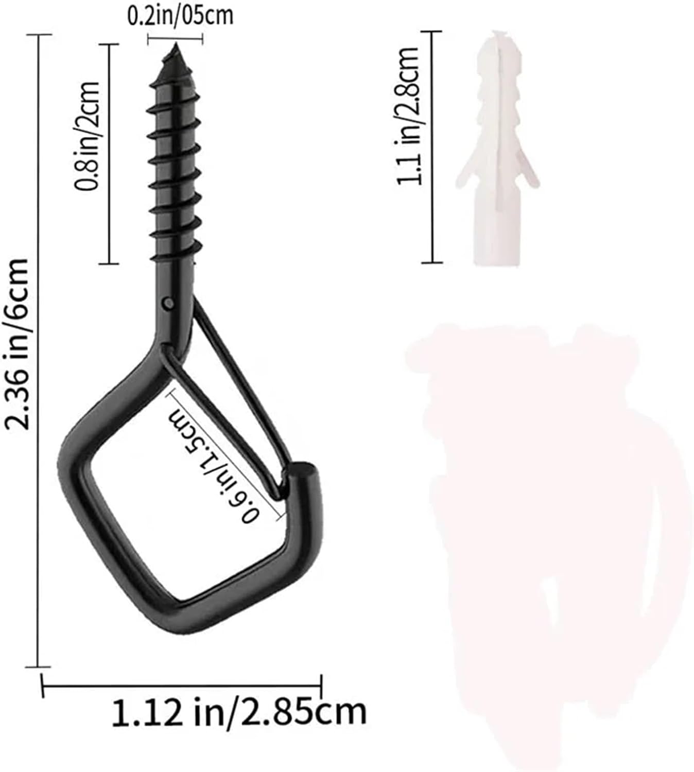 Screw Hooks 36Pcs Hanger Hooks with Safety Buckle Windproof Anti-Shedding Screw Hook Ceiling Flower Pot Plant Hanger for Hanging