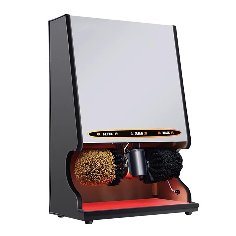 Aserzenith D Intelligent Sensor Automatic Shoe Polisher, Ual-Brush System, Hands-Free Electric Shoe Polisher, 1200 Rpm, Shoe Polishing Machine With Oil Tank