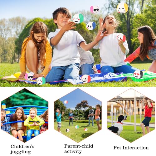 Jonglierbälle 12er Set, 5cm Jonglierbälle für Anfänger,Juggling Balls for Beginners Jonglierbälle Kinder, Langlebige und weiche PU Leder Jonglierbälle für Erwachsene Kinder Anfänger Outdoor Spielzeug