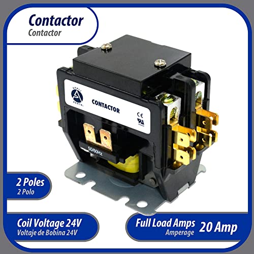Appli Parts Apac-22024 Heavy Duty 2 Poles Contactor 20 Amp 24 Volts Coil Replacement For Ac Compressor And Electrical Applications Ul Certified 476929 #TOP2