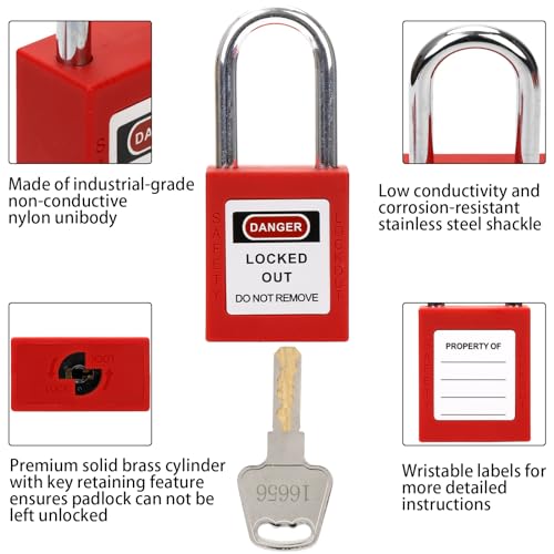 WUWEOT-10-Pack-Lockout-Tagout-Locks-Keyed-Different-Red-Loto-Safe-Padlocks-OSHA-Compliant-Safety-Locks-with-Keys-for-Lock-Out-Tag-Out-Stations-and-Devices