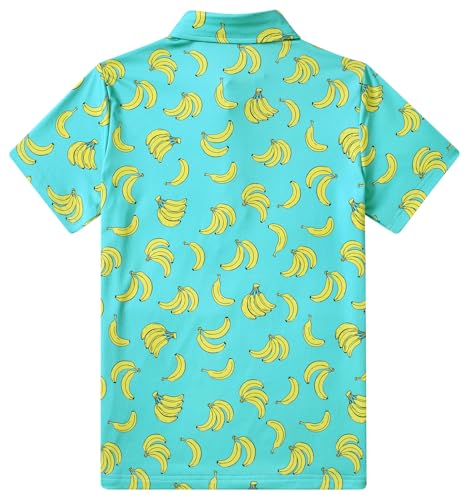 Cuddomper Boys Polo Shirts Hawaiian Golf Clothes Fashion Banana Short Sleeve 5 Years 6 Years Kids Cool School Uniform Green - image 5