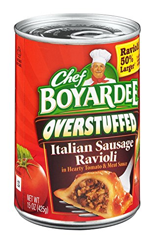 Chef Boyardee, Big Overstuffed Italian Sausage Ravioli, 15oz Can (Pack