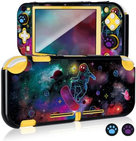 DLseego Full Wrap Hard PC Case for Switch Lite, Skateboarding Astronaut — 사진 2