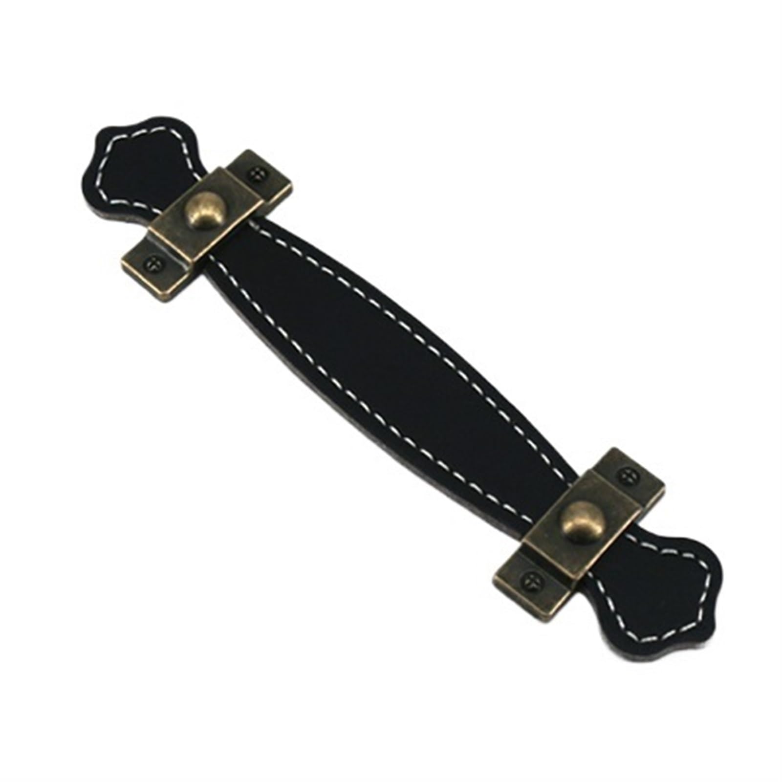 CQAHDSEVF Leather Drawer Pulls, Soft Leather Handle Knobs for Drawers Cabinets, Black Brown, Multiple Sizes(CC 96mm Black)