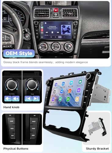 Image of Roadanvi X14 6GB+128GB Car Radio for Subaru Forester2015-2018 WRX 2016-2021 | Wireless CarPlay Android Auto,Android 14 Head Unit GPS Navigation, 8 inch QLED 1280*720P Screen Radio, Knobs /Buttons