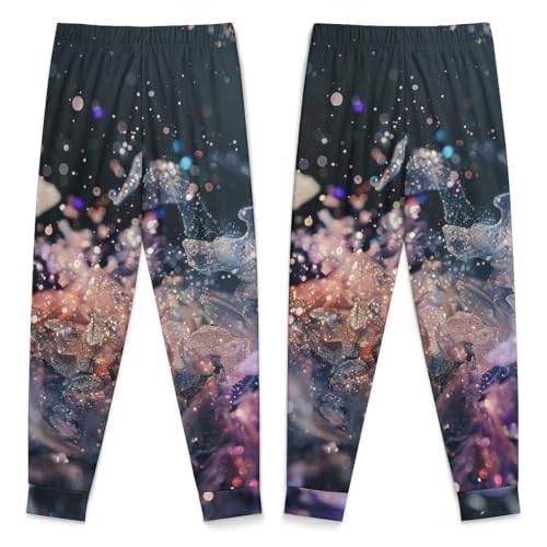 Purple Glittery SparklesChildren's Home Pajamas, Simple And Versatile, Suitable for Daily Wear160CM3