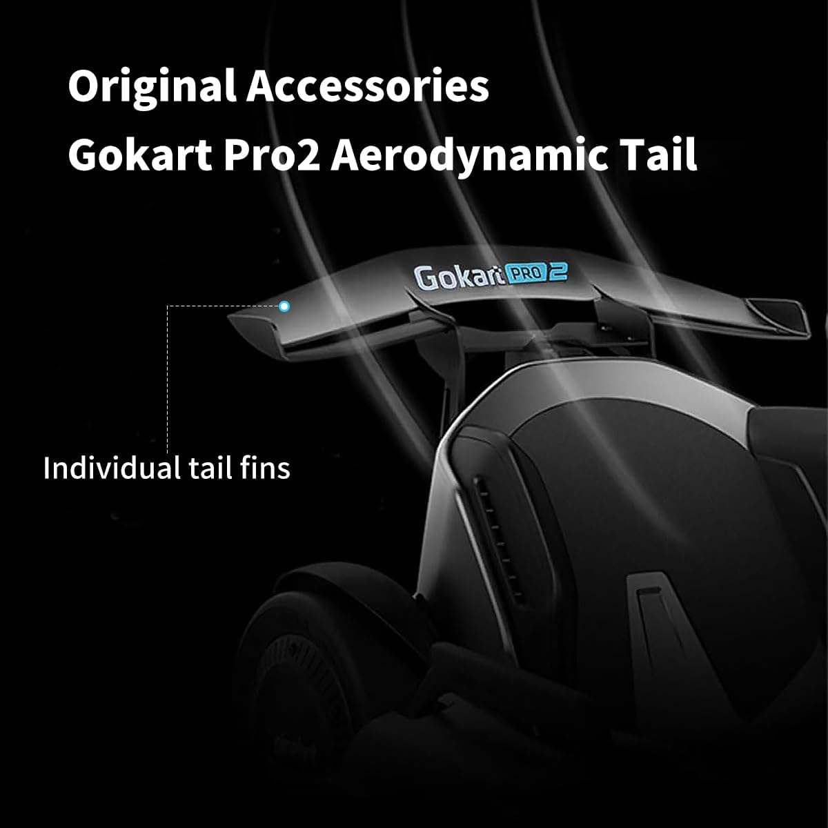 Tail Wing Spoiler Compatible with Segway Ninebot Gokart Pro/Pro2 Kart Kit Rear Fin Plastic Protection Karting Original Replacement Accessories (Blue Tail Wing)