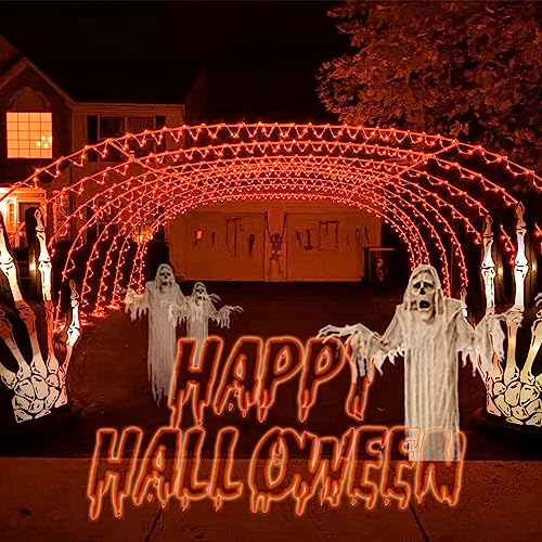 Yeguo Orange Solar Halloween Lights, 2 Pack Each 33Ft 100 Led Rope Lights Outdoor thumb #2