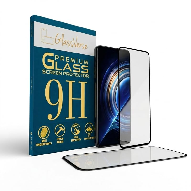 Image of GlassVerse PureView Tempered Glass for Redmi K50 Pro | Crystal Clear, 9H Hardness Screen Protector, Edge to Edge, Case Friendly, Hassle-less Installation Kit Included. (Pack of 1)