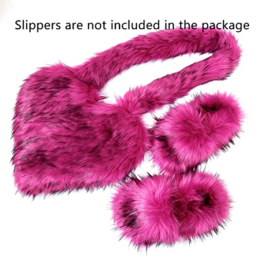 Large Heart Shaped Bag for Women Faux Fur Shoulder Purse Y2k Crossbody Bag Chic Handbag Furry Shoulder Tote Purse2