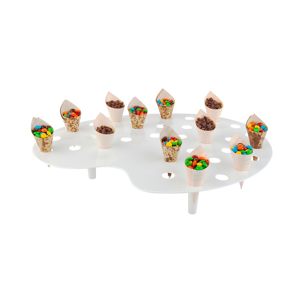 RestaurantwareMini Cone Stand - Palette Display White Premium Plastic 35 Slots 4ct Box Restaurantware