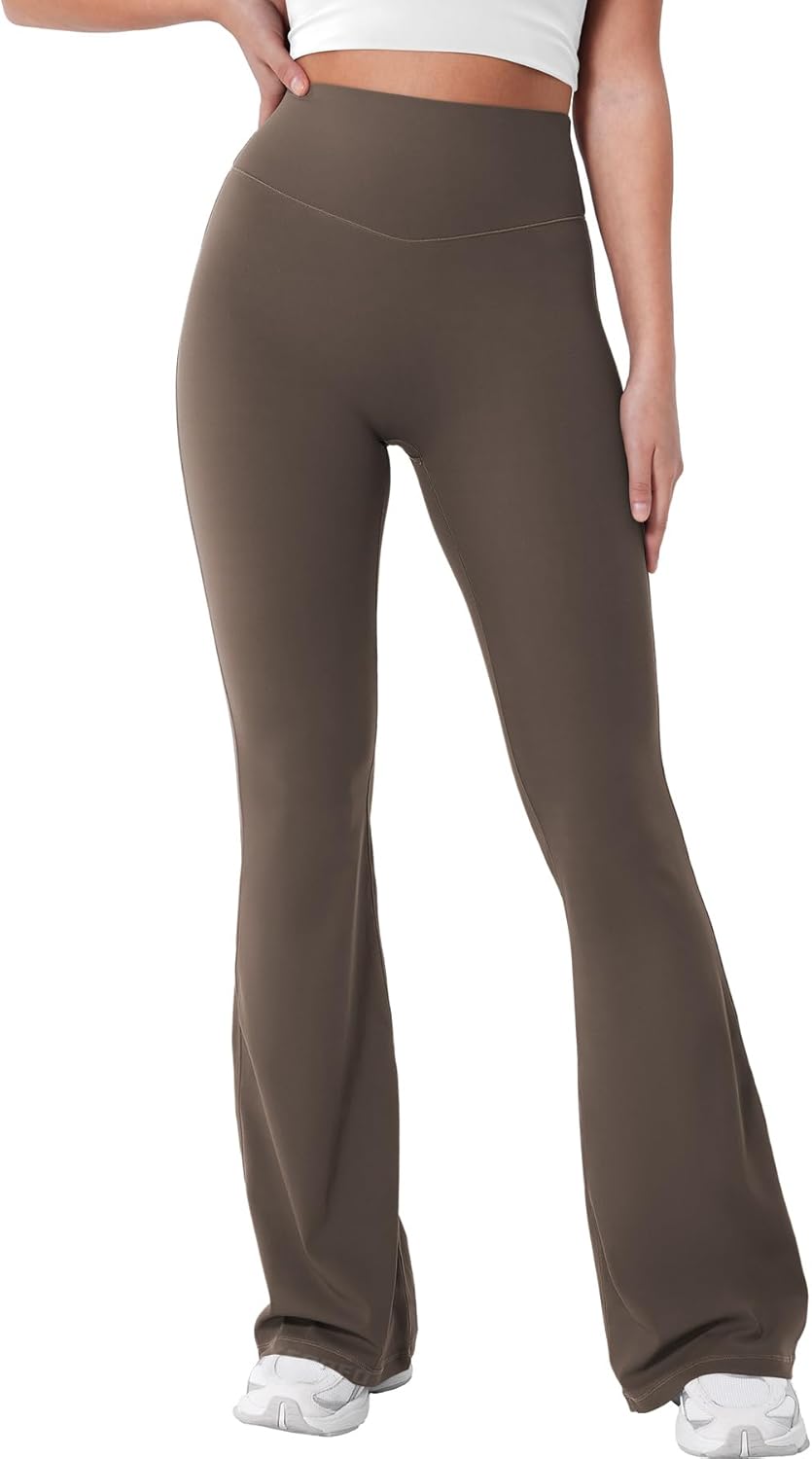 YEOREO Women's Mini Flared Workout High Waist No Front Seam Yoga Legging Pants