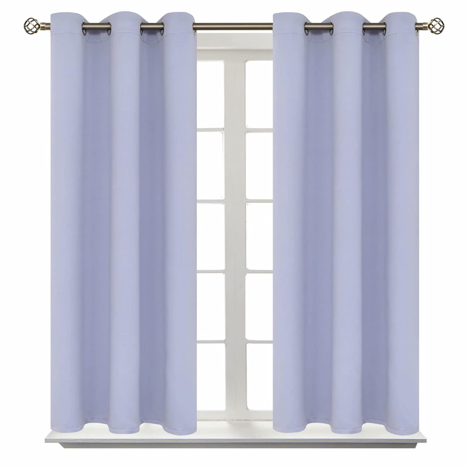 BGment Room Darkening Curtains 45 Inches Long - Grommet Thermal Insulated Drapes Window Treatment Curtains for Bedroom, 2 Panels, 38 x 45 Inch, Lavander