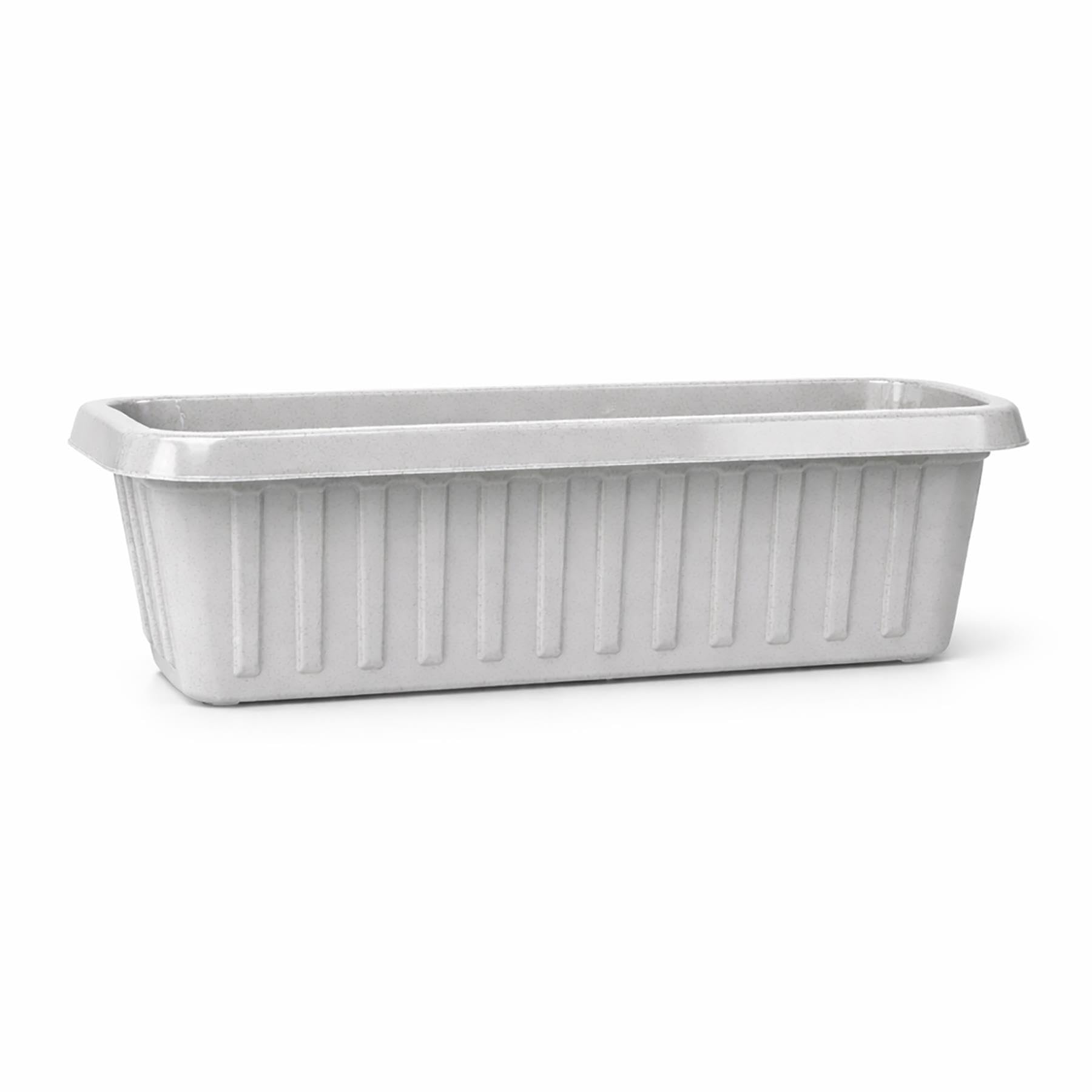 Simpa Platinum Plastic Chunky Garden Trough Planter Pots 75Cm Length - Single Pot - Suitable For Indoor Or Outdoor Use With Diy Drainage Holes.