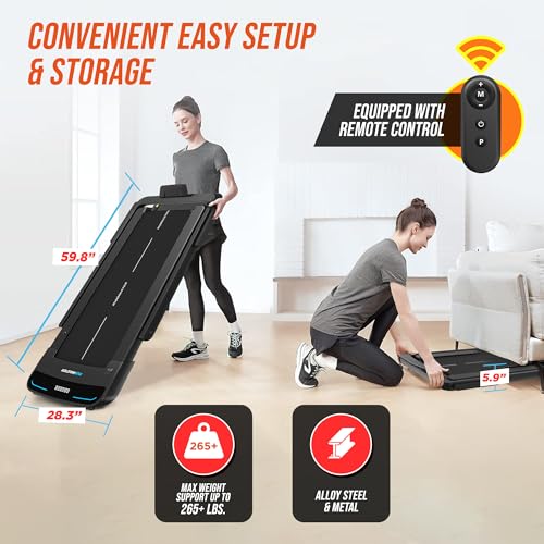 Image of RunMaster Under Desk Treadmill for Home and Office - 320lbs Weight Capacity, Quiet, Efficient, Walking Pad, Four LED Display, Space-Saving Portable Jogging Machine with Remote Control