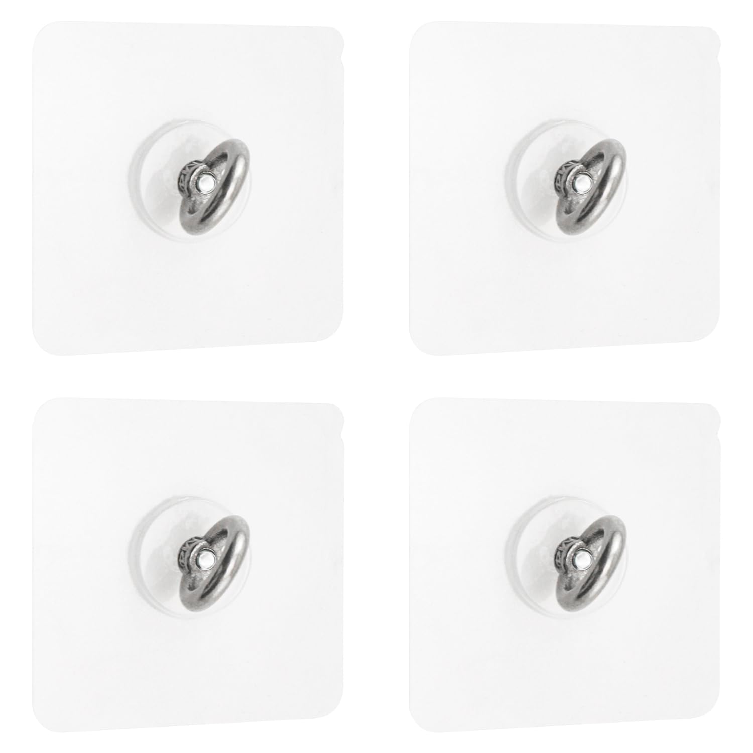 Crochets adhésifs en acier inoxydable lot de 4 supports muraux étanches 6x6 cm