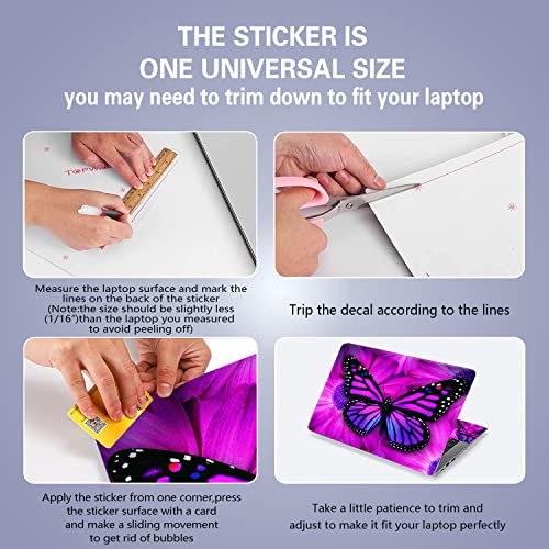 Aupet Personalized Laptop Skin Sticker Decal,12 13 13.3 14 15 15.4 15.6 Inch Laptop Skin Sticker Cover Art Decal Protector Notebook Pc(Big Purple Butterfly) #TOP3