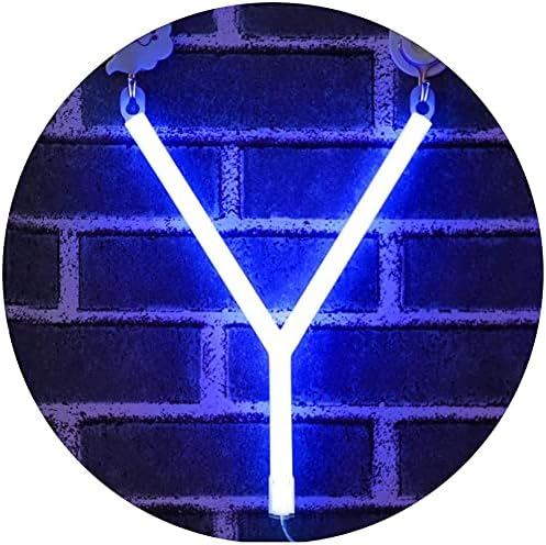 Light Up Letters Neon Sign, blue Marquee Letter Light Wall Decor for Christmas, Birthday Party, Bar Valentine’s Day Words-blue Letter Sign Y
