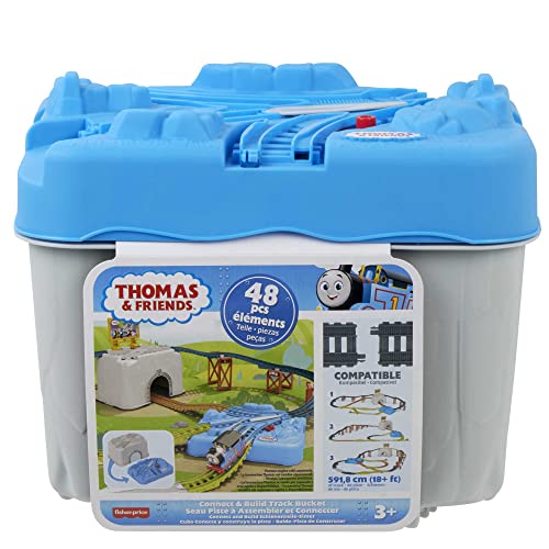 image for ​Thomas & Friends Toy Train Tracks Set, Connect & Build Bucket, 34-P