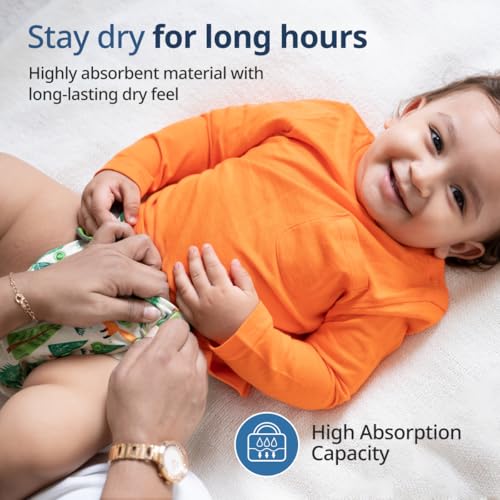 Image of LuvLap Reusable Baby Cloth Diaper, Double Leak Guard, High Absorption, Quick dry, Stain-Proof Comfort & Protection, 3m+, adjustable waist & height with snap buttons, Absorbent insert, Blue & pink