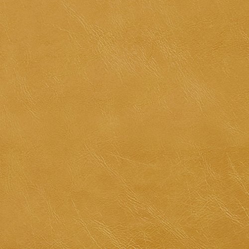 Gold Distressed Breathable Leather Look and Feel Upholstery by The Yard - SKU: Jasper Saffron