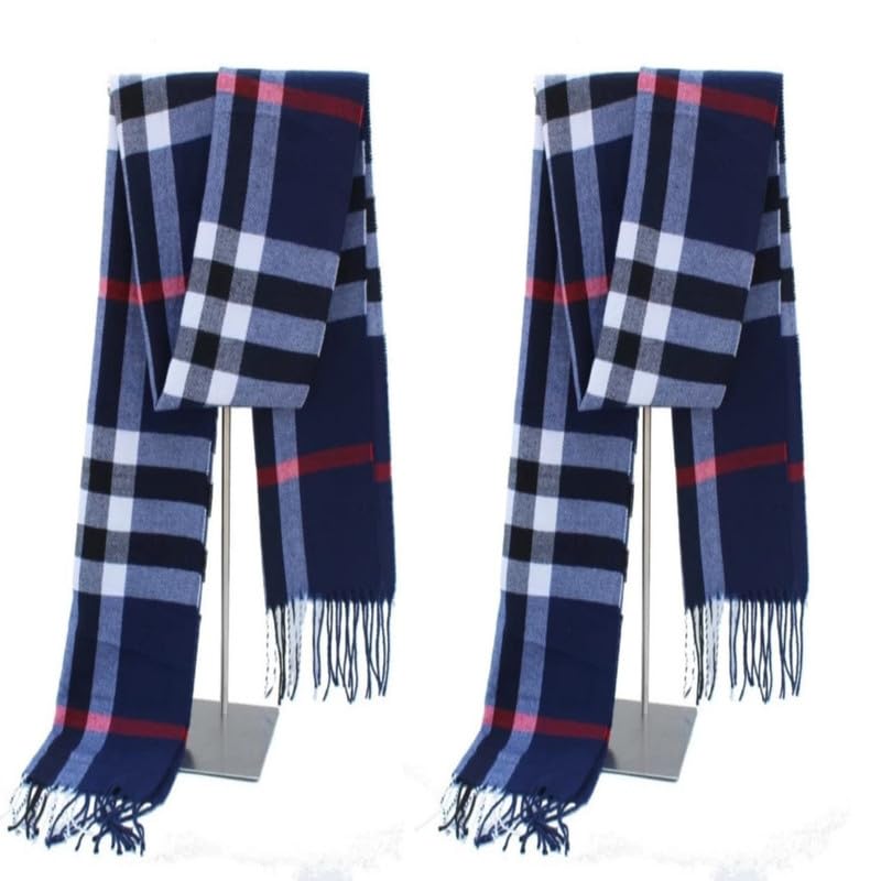 Casual Checkred Acrylic Woollen Muffler Scarf Stole for winter Men or Women Pack 02-picture-31