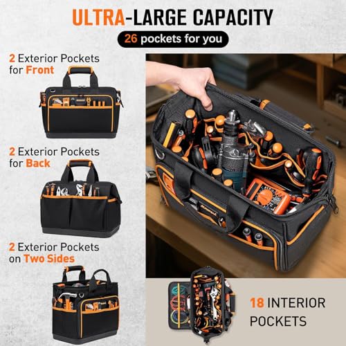 Sac à outils robuste de 43,2 cm résolvant les problèmes de rangement