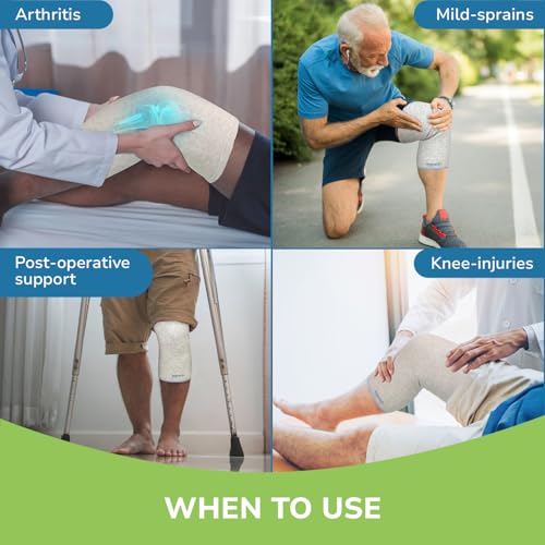 Image of Everactiv Knee Support Sleeve - Compression Support for Arthritis, Joint Pain, and Post-Operative Recovery | Breathable Cotton Inner Lining | Unisex | 1 Pair (XXL)
