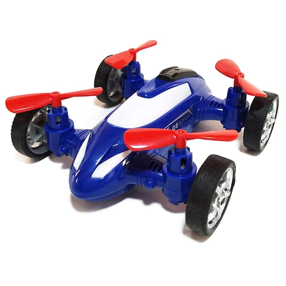 Q8 Fly Car Just Like A Friction Plane Or Drone Car Type Vehicles for Kids for Above 3 Years Available in Multicolor with Realistic Moving Fans and Pullback Opening Push and Go car