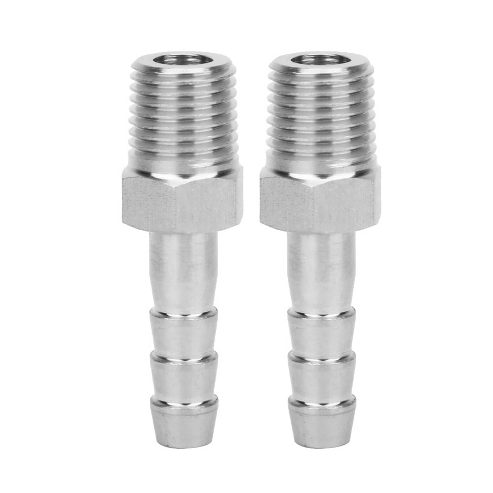 Cocoarm Conector Macho BSPT de Acero Inoxidable Conector de Acoplamiento Rápido con Junta de Púas para Equipos Neumáticos Material 304 de 1/4 pulg. Resistencia a Altas Temperaturas (BSPT1/4-8mm)