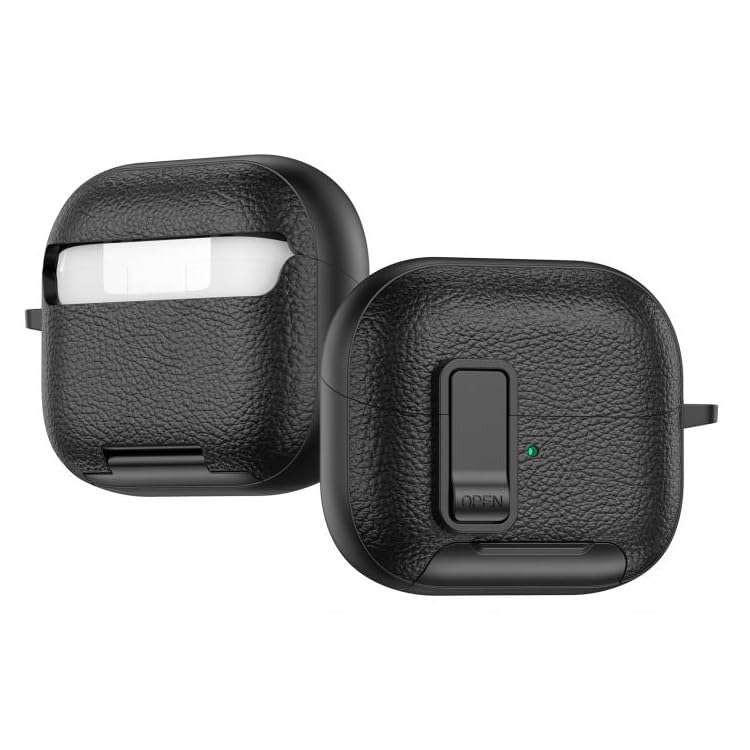 Rongep Samsung Galaxy Buds 3-Pro-3 FE için Guard-Stant Kulaklık Kılıfı Çizilme ve Darbe Önleyici Buds 3 Pro Koruyucu Rahat Tutuş Sağlayan Kilit Tasarımlı Deri Görünümlü Buds 3 Pro Kılıfı (Siyah)