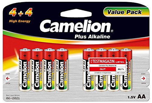 Camelion 11044806 Plus Alkaline Batterien LR6/AA/Mignon, 8er-Pack