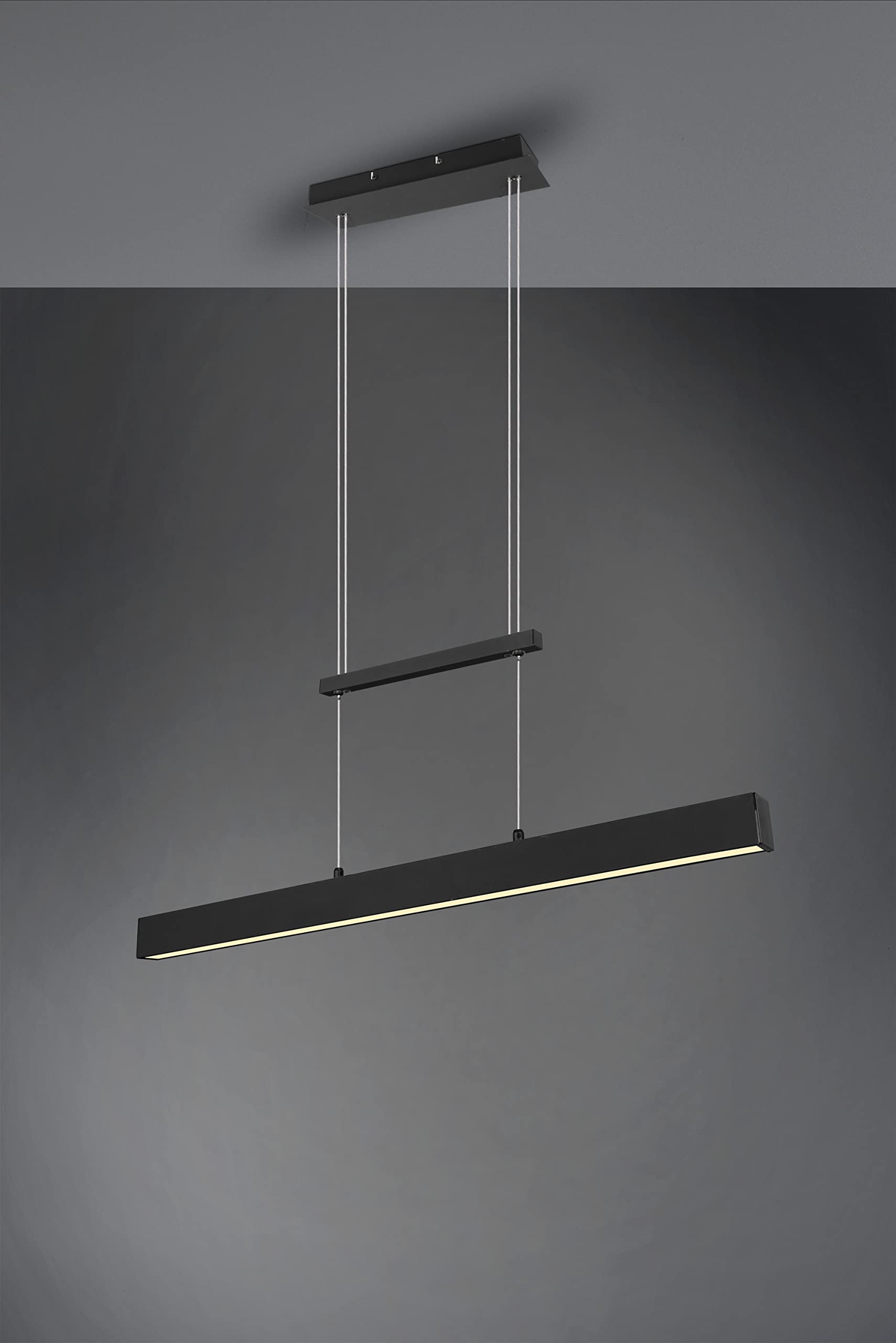Reality Leuchten LED Pendelleuchte Paros R32043132, Metall Schwarz Matt, mit 21 Watt und 2x 5,5 Watt, Switch Dimmer