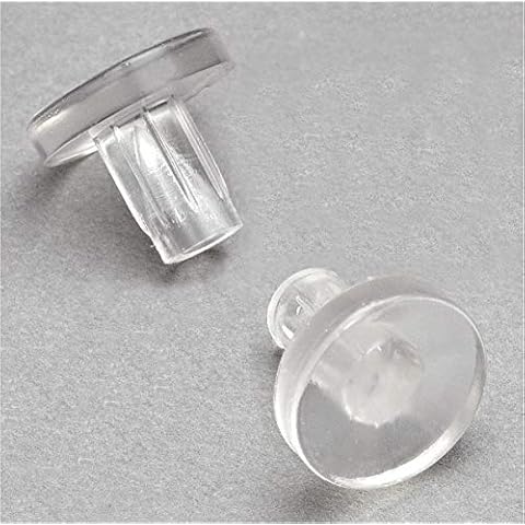GoodsZone 10/Pack Glass Table Top Bumpers Vinyl Clear Pads Spacers for Patio Furniture Indoor Outdoor for 1/4" Inch Hole Cover