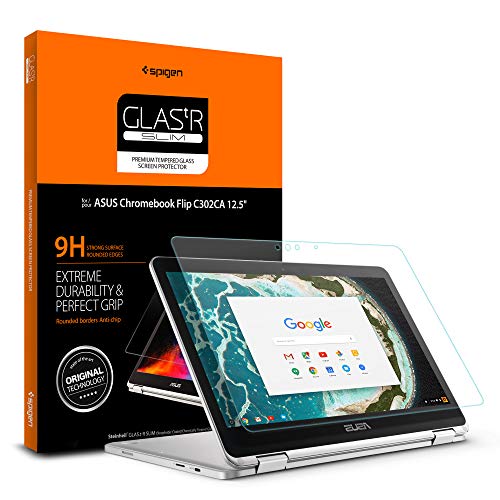 Spigen Tempered Glass Screen Protector Designed for ONLY Asus Chromebook Flip C302CA (12.5 inch) [9H Hardness]