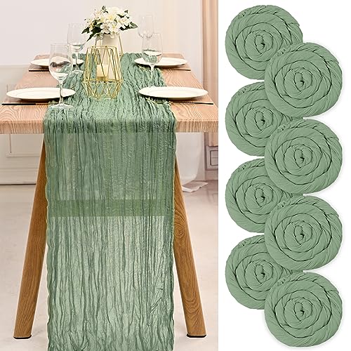 Teruntrue Seihtuch-Tischläufer, halbtransparente Gaze-Tischdecke, 3 m, rustikale Dekoration für Küche, Hochzeit, Urlaub, Partyzubehör