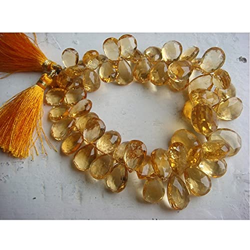Fil de citrine naturelle en briolettes poire facettées pour offrir un bijou fait main