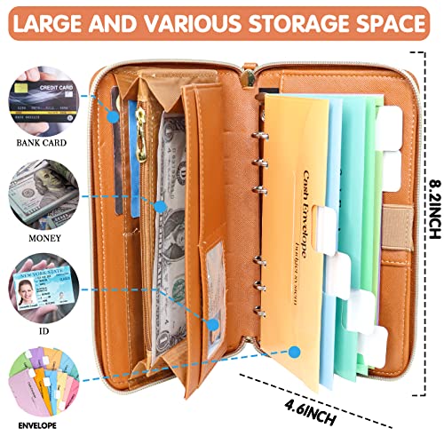 Pendely Cash Envelope Wallet - Budget Wallet With Cash Envelopes,All In One Money Wallet Organizer For Women Cash Budgeting With Monthly Budget Cards & Yearly Budget Planner Sheet Rfid Blocking(Brown) #TOP5
