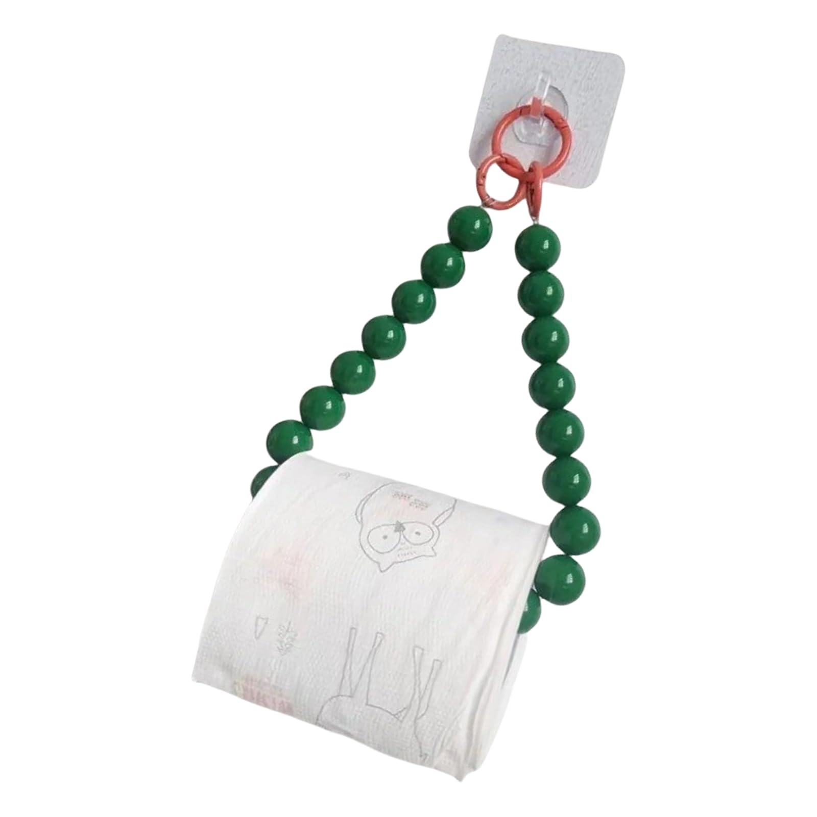 Kalttoy Colorful Beaded Hanging Tissue Holder Easy Installation Tissue Dispenser for Living Room Kitchen Paper Towel Rack Colorful Beaded Holder