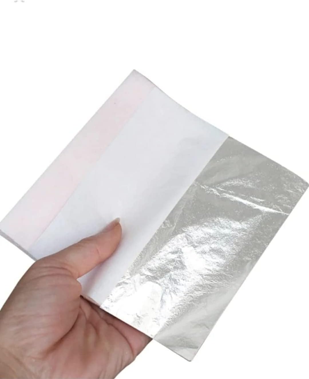L.A. Gold Leaf Silver Leaf/Gilding foil for Gilding, Paintings 500 Sheets and Resin Casting 8x8.cm_
