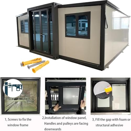 Ventana de sótano de aluminio con vidrio templado resistente y perfil negro de alta calidad 6