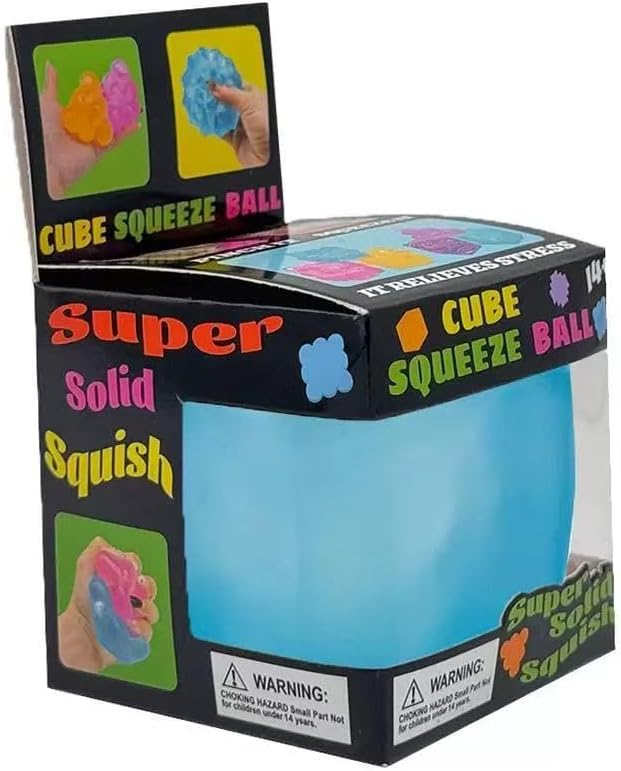 Ice Cube Squishy Stress Toy for Kids Adults,Fidget Toys Slow Rising Fidget Cube Sensory,Ice Squishy Cube Sugar Balls Sensory Toy Nice Ball Cubes with Box Blue