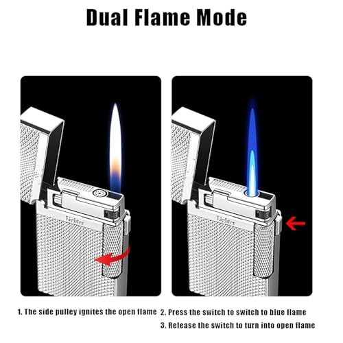 Encendedor de doble llama de chorro y suave, recargable y resistente al viento 4